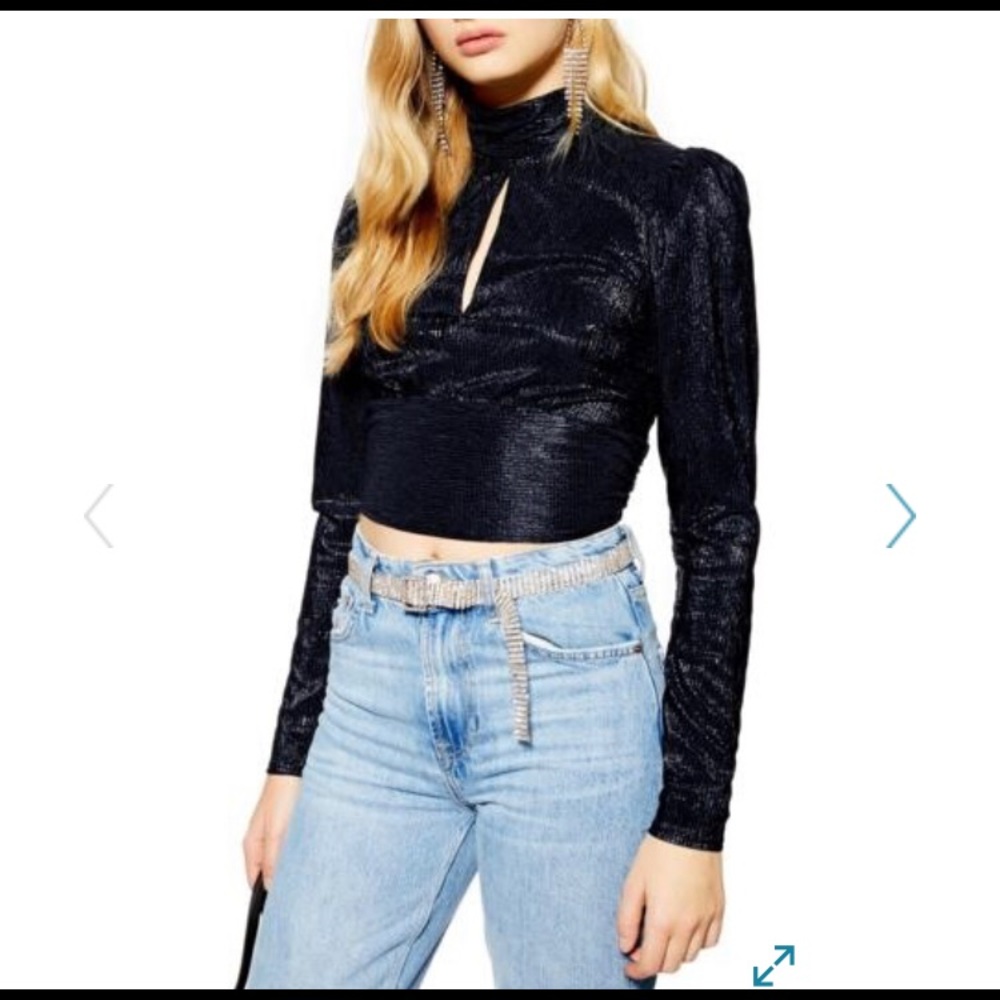 Topshop Sparkly Crop Top